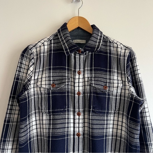 Outerknown Blanket Shirt in Atlantic Blue Bigbury Plaid - Picture 6 of 16